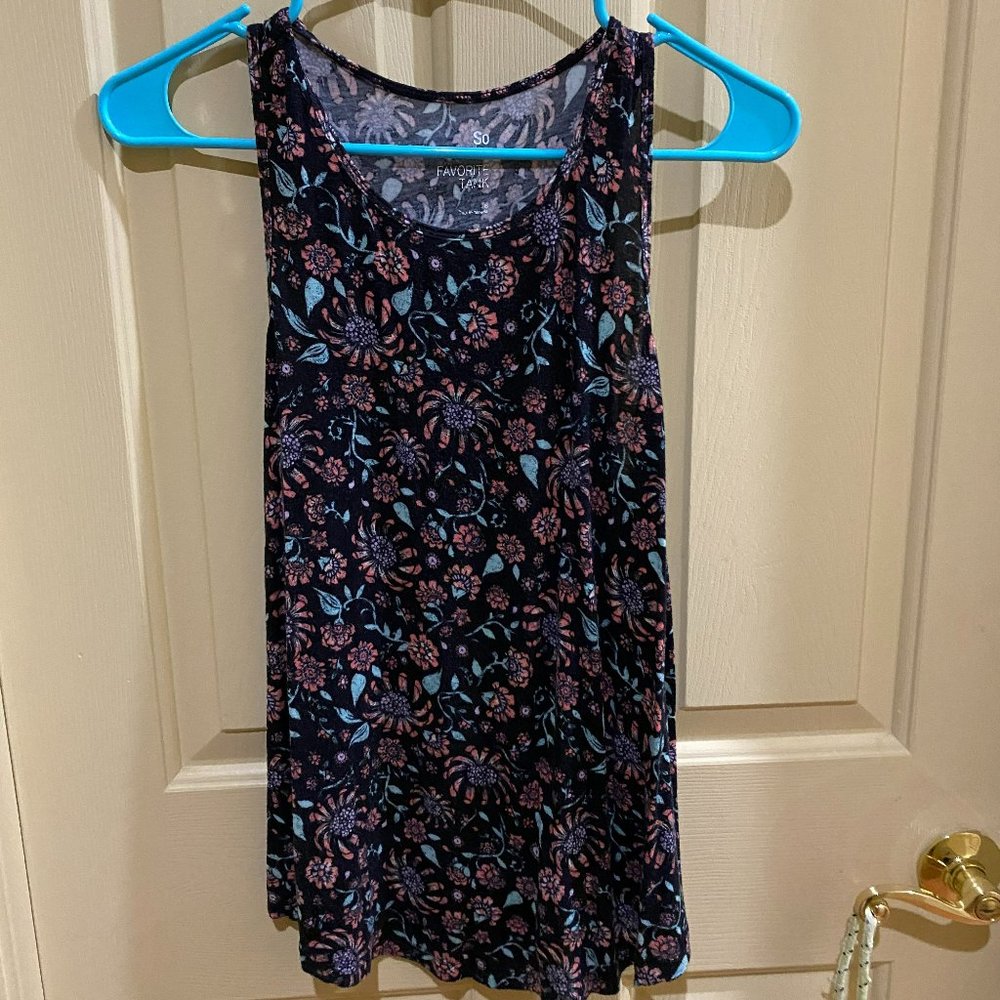 SO Favorite Tank small black floral tank top